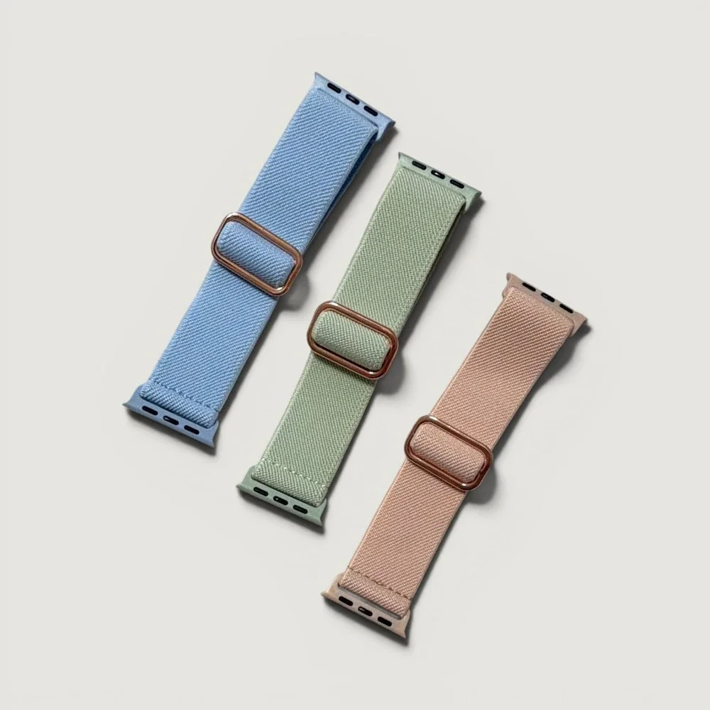3-Pack Nylon Loop Bands‎ for Apple Watch 38/40/41mm Blue Green Pink New